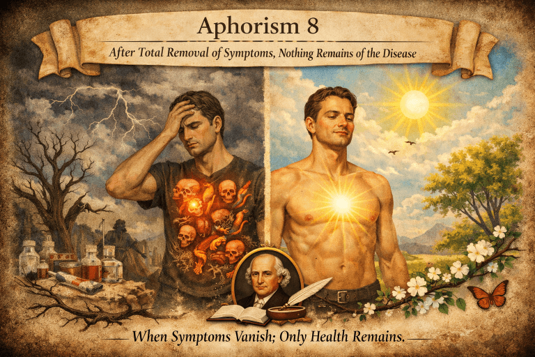 Aphorism - 8: Cure Defined by the Total Extinction of Symptoms.